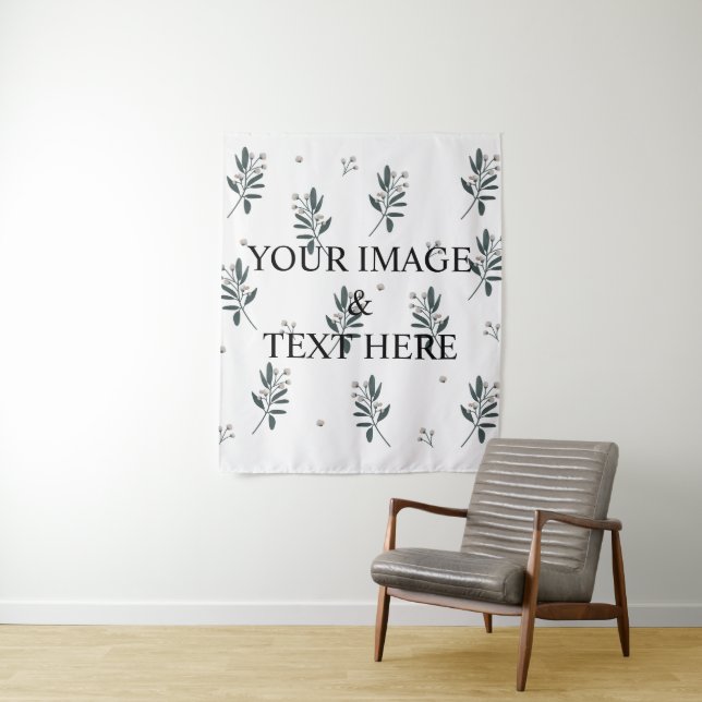 Personalized Custom Your Own Photo & Text  Tapestry (In Situ)