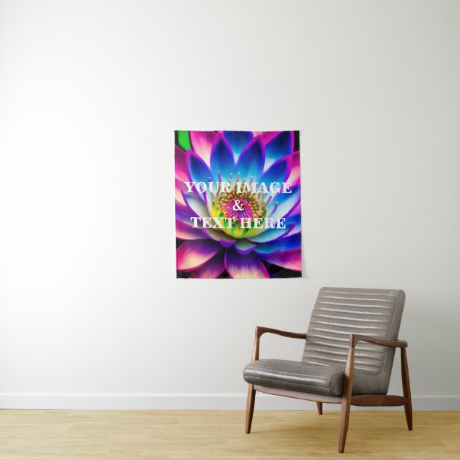 Personalized Custom Your Own Photo & Text Tapestry (In Situ)