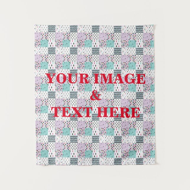 Personalized Custom Your Own Photo & Text Tapestry (Front)