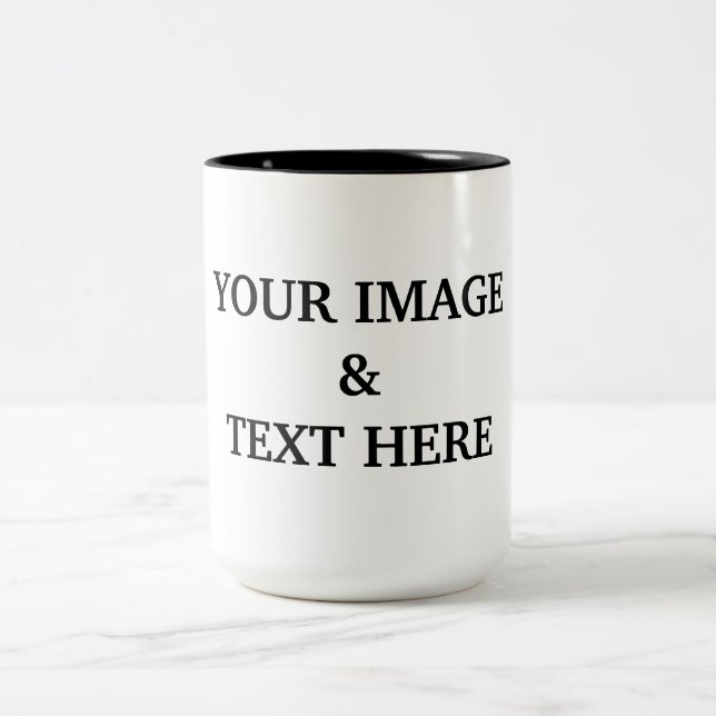 Personalized Custom Your Own Photo Two-Tone Coffee Mug (Center)