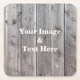 Personalized Custom Your Own Photo Wooden Square P Paper Coaster