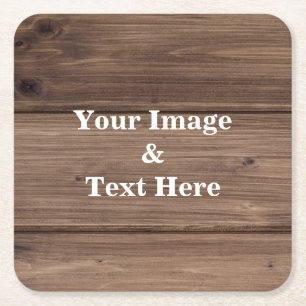 Personalized Custom Your Own Photo Wooden Square P Paper Coaster