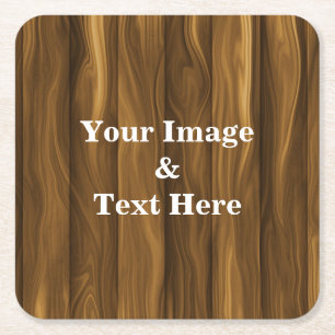 Personalized Custom Your Own Photo Wooden Square P Paper Coaster