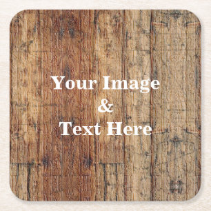 Personalized Custom Your Own Photo Wooden Square P Paper Coaster