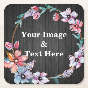 Personalized Custom Your Own Photo Wooden Square P Paper Coaster