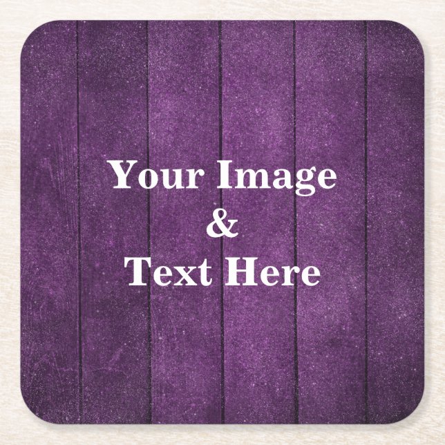 Personalized Custom Your Own Photo Wooden Square P Square Paper Coaster (Front)