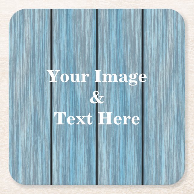 Personalized Custom Your Own Photo Wooden Square P Square Paper Coaster (Front)