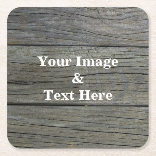 Personalized Custom Your Own Photo Wooden Square P Square Paper Coaster