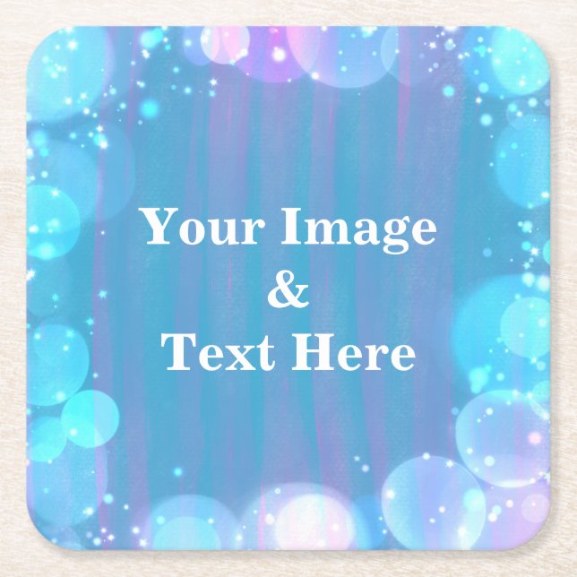 Personalized Custom Your Own Photo Wooden Square P Square Paper Coaster (Front)