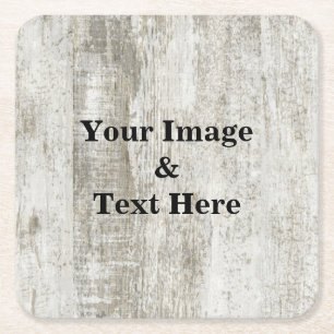 Personalized Custom Your Own Photo Wooden Square P Square Paper Coaster