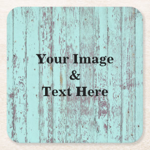 Personalized Custom Your Own Photo Wooden Square P Square Paper Coaster