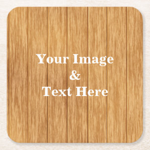 Personalized Custom Your Own Photo Wooden Square P Square Paper Coaster