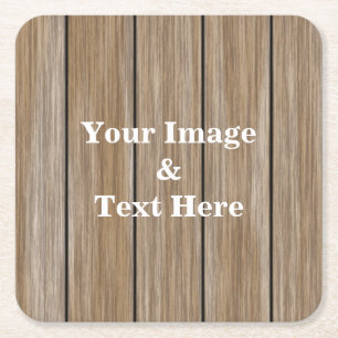 Personalized Custom Your Own Photo Wooden Square P Square Paper Coaster