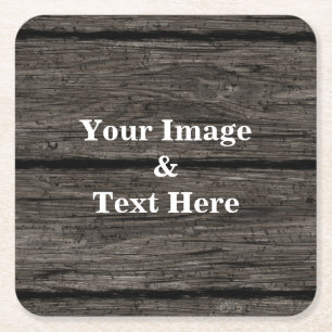 Personalized Custom Your Own Photo Wooden Square P Square Paper Coaster