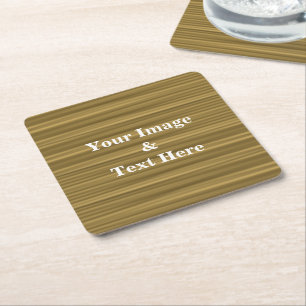 Personalized Custom Your Own Photo Wooden Square Paper Coaster