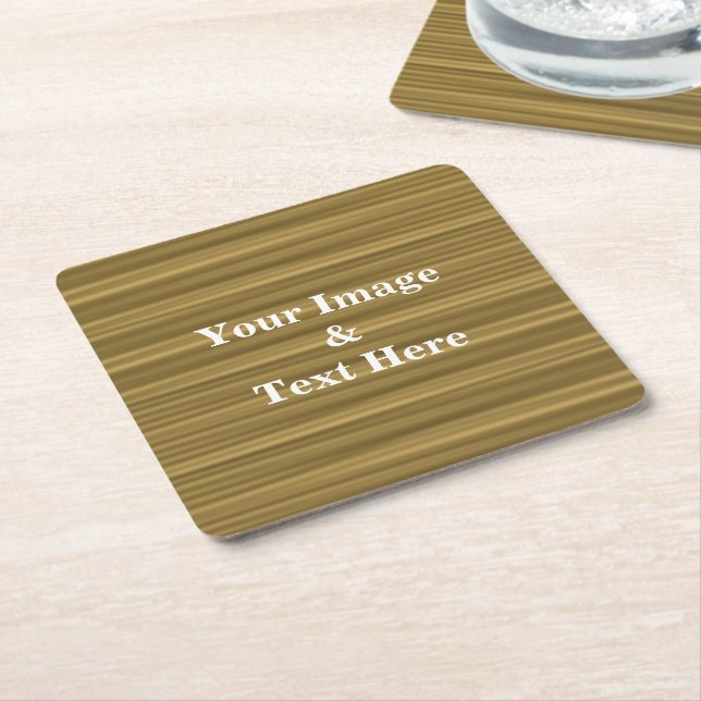 Personalized Custom Your Own Photo Wooden Square Paper Coaster (Angled)