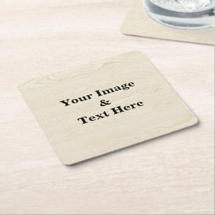 Personalized Custom Your Own Photo Wooden Square Paper Coaster
