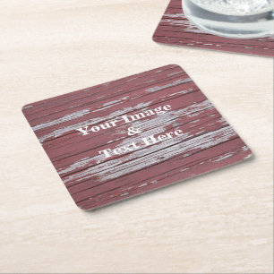 Personalized Custom Your Own Photo Wooden Square Paper Coaster