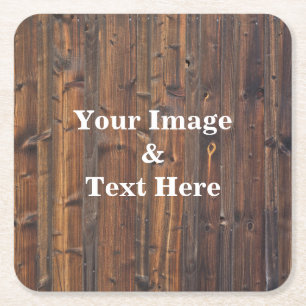 Personalized Custom Your Own Photo Wooden Square Paper Coaster
