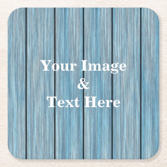 Personalized Custom Your Own Photo Wooden Square Paper Coaster (Front)