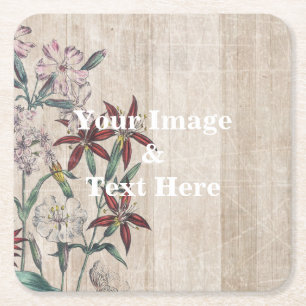 Personalized Custom Your Own Photo Wooden Square Paper Coaster