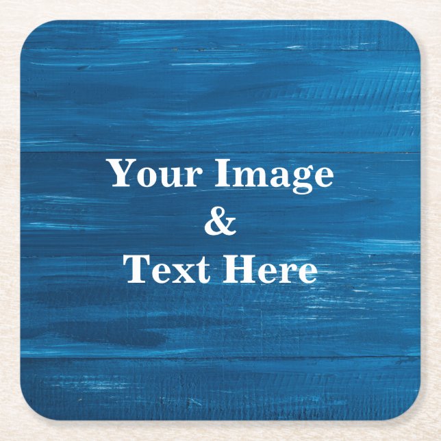 Personalized Custom Your Own Photo Wooden Square Paper Coaster (Front)