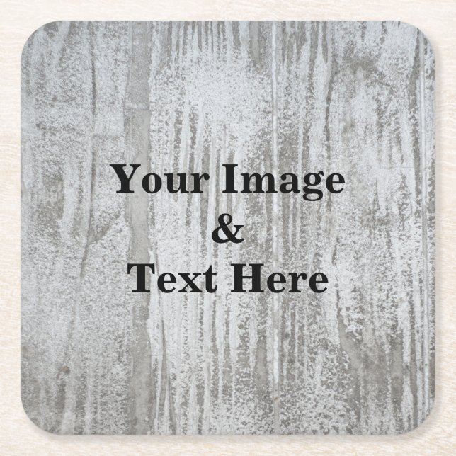 Personalized Custom Your Own Photo Wooden Square Paper Coaster (Front)