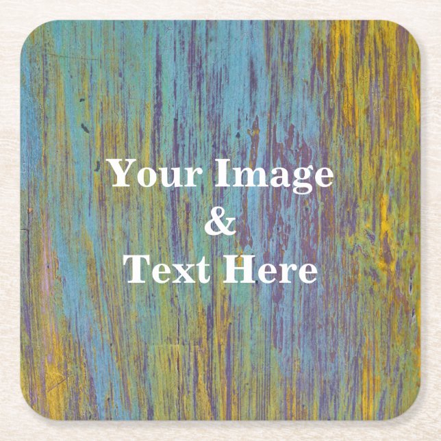 Personalized Custom Your Own Photo Wooden Square Paper Coaster (Front)