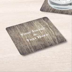 Personalized Custom Your Own Photo Wooden Square Paper Coaster