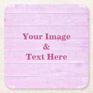 Personalized Custom Your Own Photo Wooden Square Paper Coaster