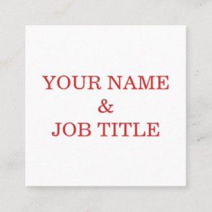 Personalized Custom Your Own Text Square Business Card