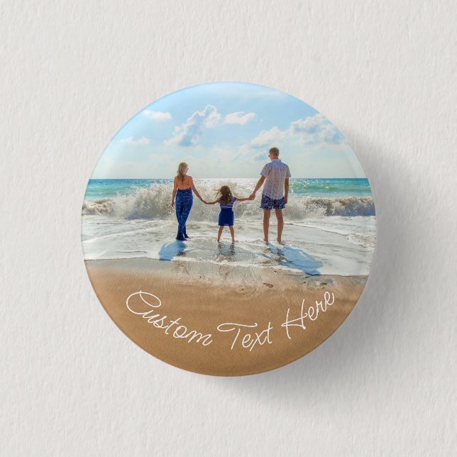 Personalized Custom Your Photo and Text Button (Front)