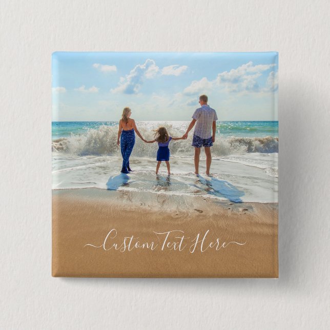 Personalized Custom Your Photo and Text Button (Front)