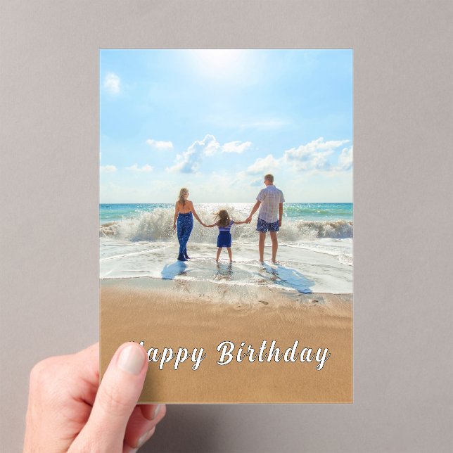 Personalized Custom Your Photo Birthday Card Acrylic Invitations (Insitu (Handheld))