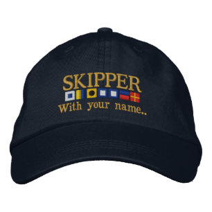 Personalized Custom Your Skipper Nautical Flags Embroidered Hat