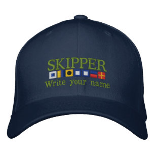 Personalized Custom Your Skipper Nautical Flags Embroidered Hat