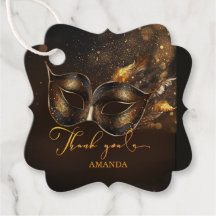 Personalized Customizable Masquerade Favour Tag