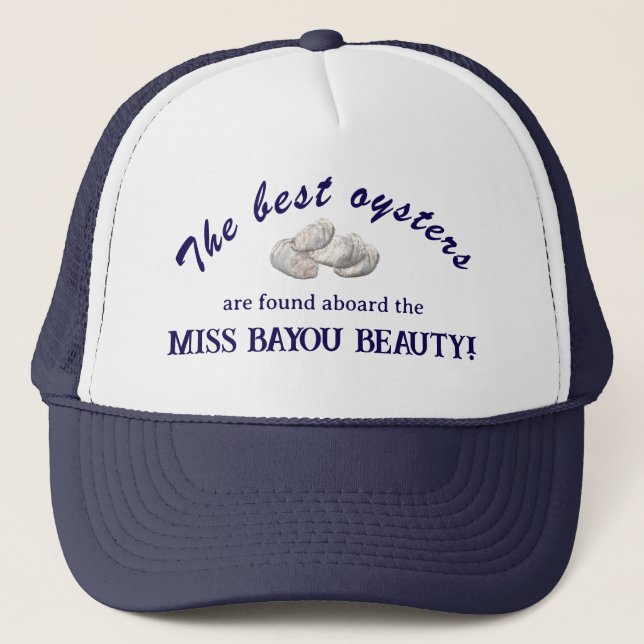 Personalized Customizable Oyster Fisherman's Trucker Hat (Front)