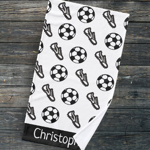 Personalized Customizable Soccer Fan Kid Player Hand Towel