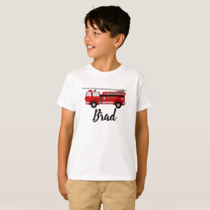 Personalized customizeable kid's firetruck T-Shirt
