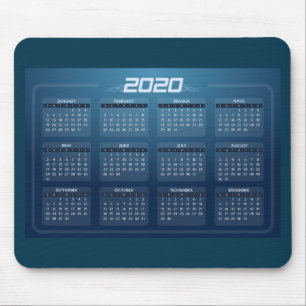 Personalized Customized 2020 Calendar Mouse Pad