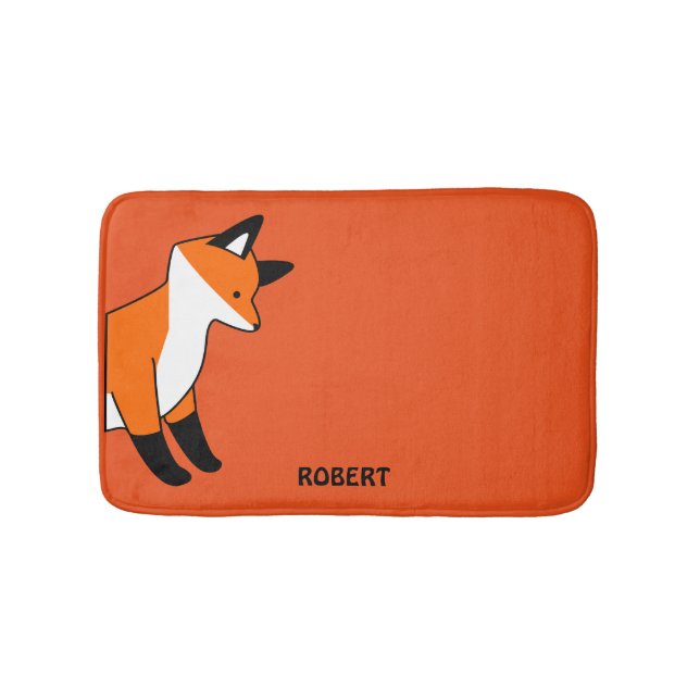 Personalized customized Animal Fox Orange Bath Mat (Front)