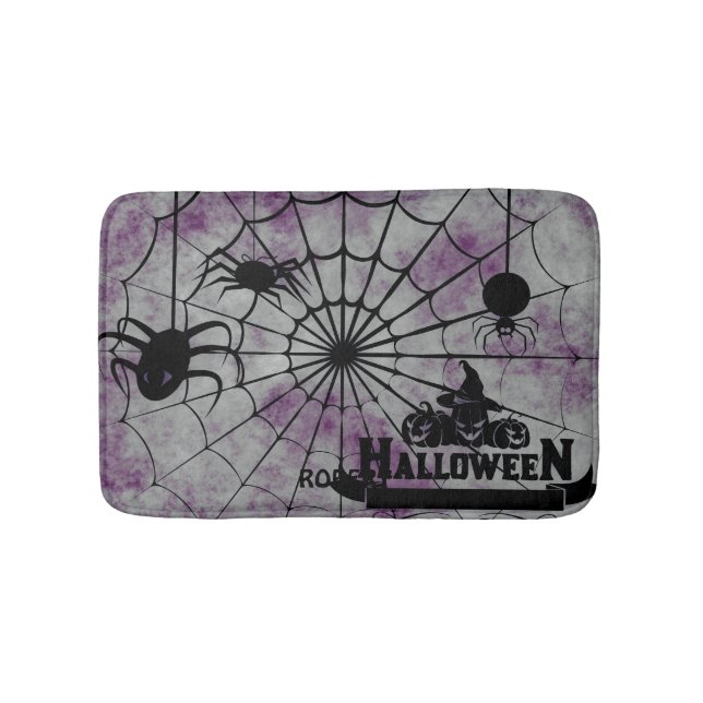 Personalized customized Happy Halloween Bath Mat (Front)