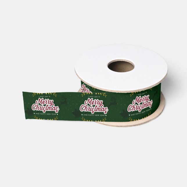Personalized Customized Merry Christmas Grosgrain  Grosgrain Ribbon (Spool)