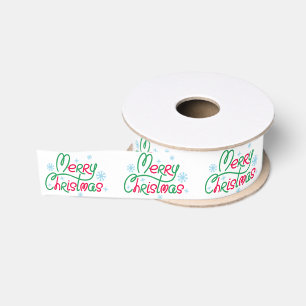 Personalized Customized Merry Christmas Grosgrain  Grosgrain Ribbon