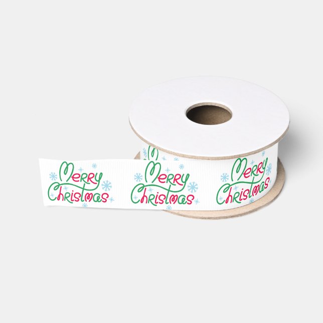 Personalized Customized Merry Christmas Grosgrain  Grosgrain Ribbon (Spool)