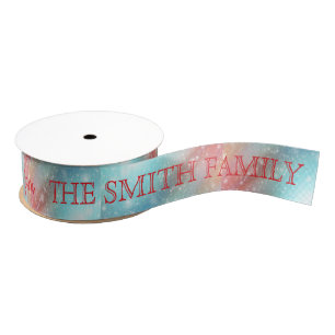 Personalized Customized Merry Christmas Grosgrain Ribbon