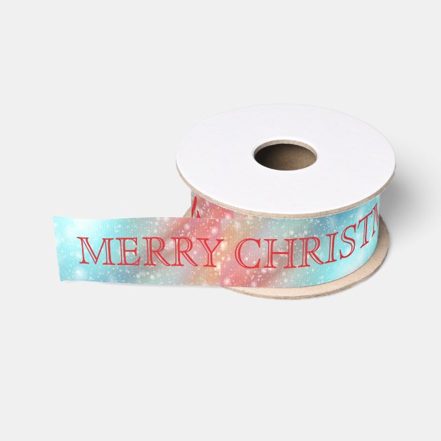 Personalized Customized Merry Christmas Grosgrain Ribbon (Spool)