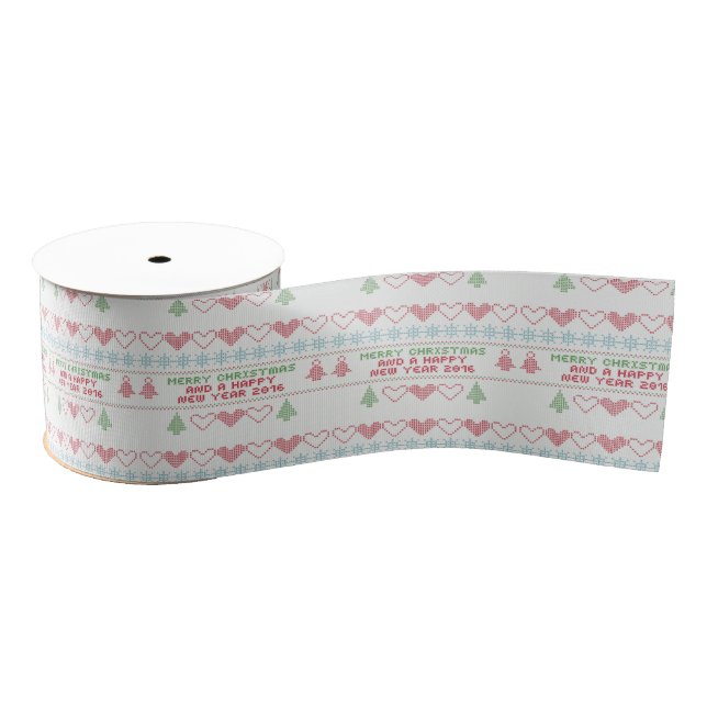 Personalized Customized Merry Christmas Grosgrain Ribbon (Spool)