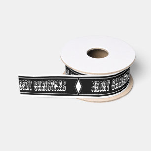 Personalized Customized Merry Christmas Grosgrain Ribbon